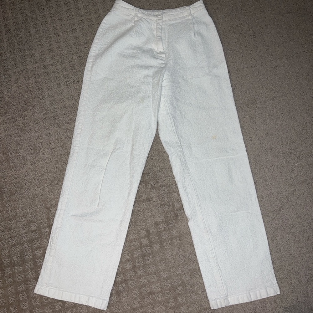 Brandy Melville straight white textured pant